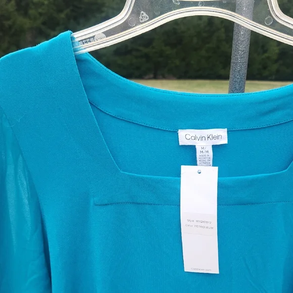 Calvin Klein Teal Blouse - Picture 13 of 16